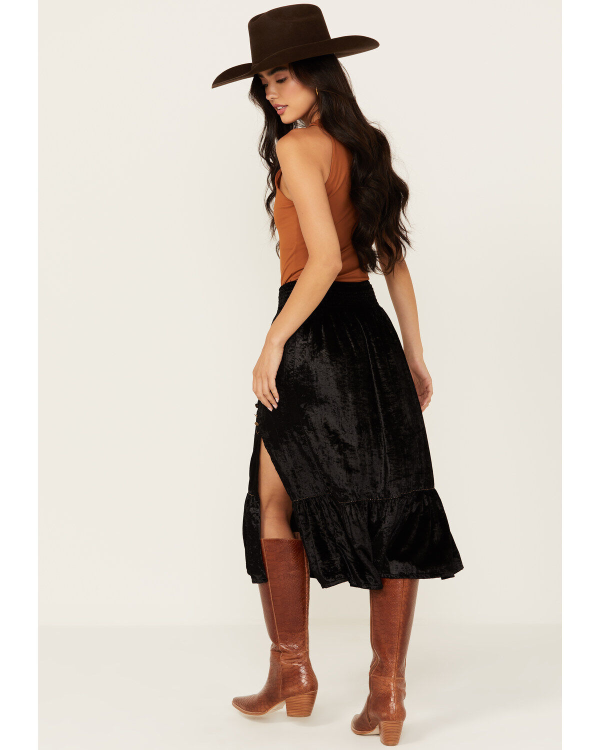 Image #3 - Shyanne Women's Velvet Skirt, Black, hi-res