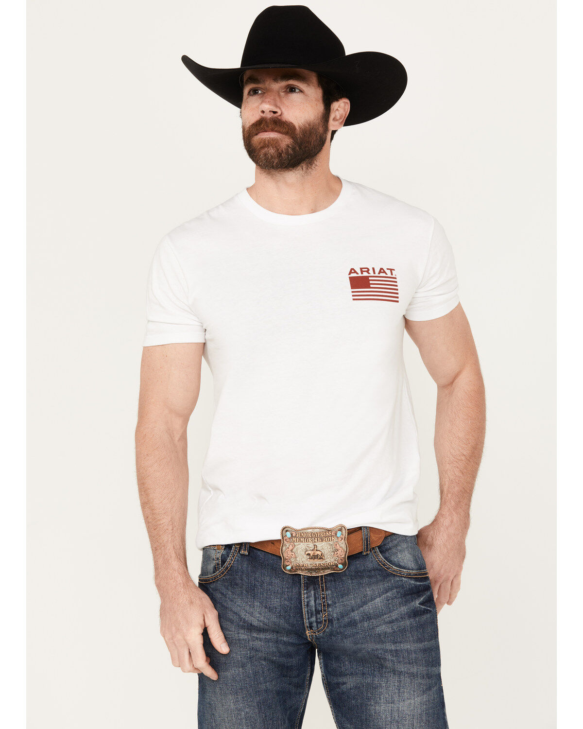 Image #1 - Ariat Men's Boot Barn Exclusive Flag Flow 2.0 Short Sleeve Graphic T-Shirt, , hi-res