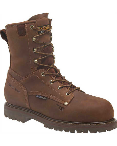 Carolina Men's 8" Insulated WP Comp Toe Work Boots, Brown, hi-res