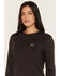 Image #2 - Ariat Women's Rebar Workman Long Sleeve Work Shirt, Brown, hi-res