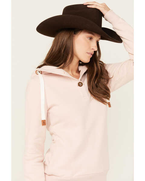 Image #2 - Wanakome Women's Jas Button-Down Hooded Pullover , Pink, hi-res