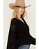 Image #2 - Revel Women's Long Sleeve Crochet Trim Top, Black, hi-res
