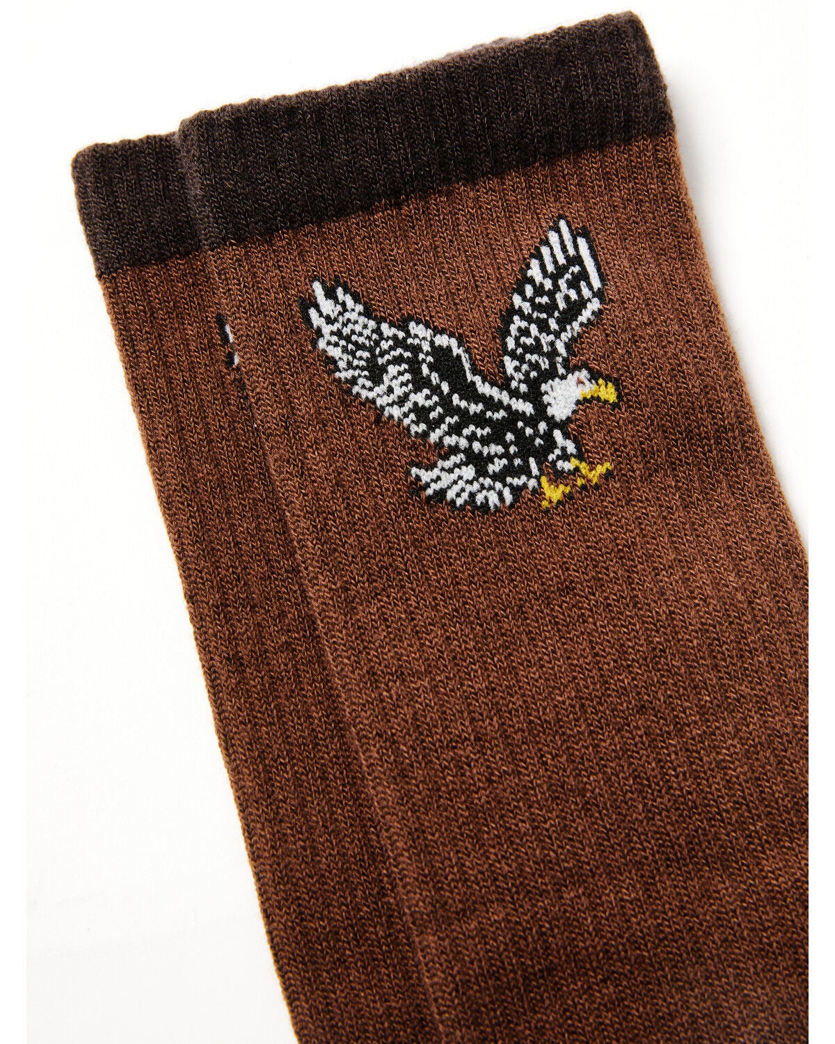 Image #2 - Cody James Men's Austin Eagle Icon Crew Socks, Brown, hi-res
