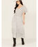 Image #1 - Stetson Women's Herringbone Midi Dress, White, hi-res