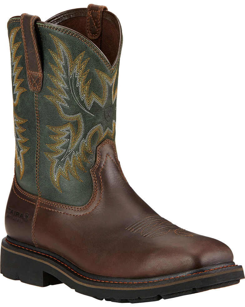 work boots with reinforced toe