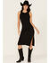 Image #1 - Idyllwind Women's Wild Love Ribbed Midi Dress, Black, hi-res