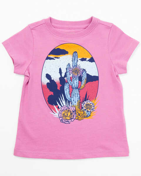 Shyanne Toddler Girls' Desert Scenic Short Sleeve Graphic Tee, Grape, hi-res