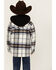 Image #4 - Urban Republic Little Boys' Plaid Print Sherpa Lined Hooded Shirt Jacket, White, hi-res