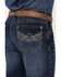 Image #4 - Rock 47 by Wrangler Men's Cowboy Kiss Dark Wash Slim Straight Stretch Denim Jeans, Dark Wash, hi-res