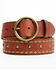 Cleo + Wolf Women's Studded Leather Belt, Mahogany, hi-res