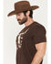 Image #2 - Cody James Men's USA Steerehead Short Sleeve Graphic T-Shirt, Dark Brown, hi-res