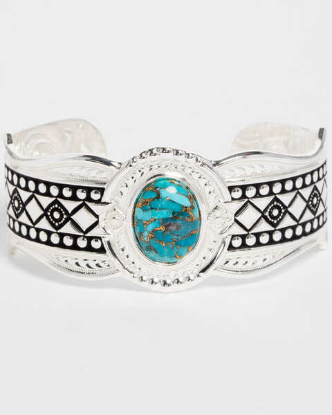 Montana Silversmiths Women's Phases of the World Cuff Bracelet, Silver, hi-res