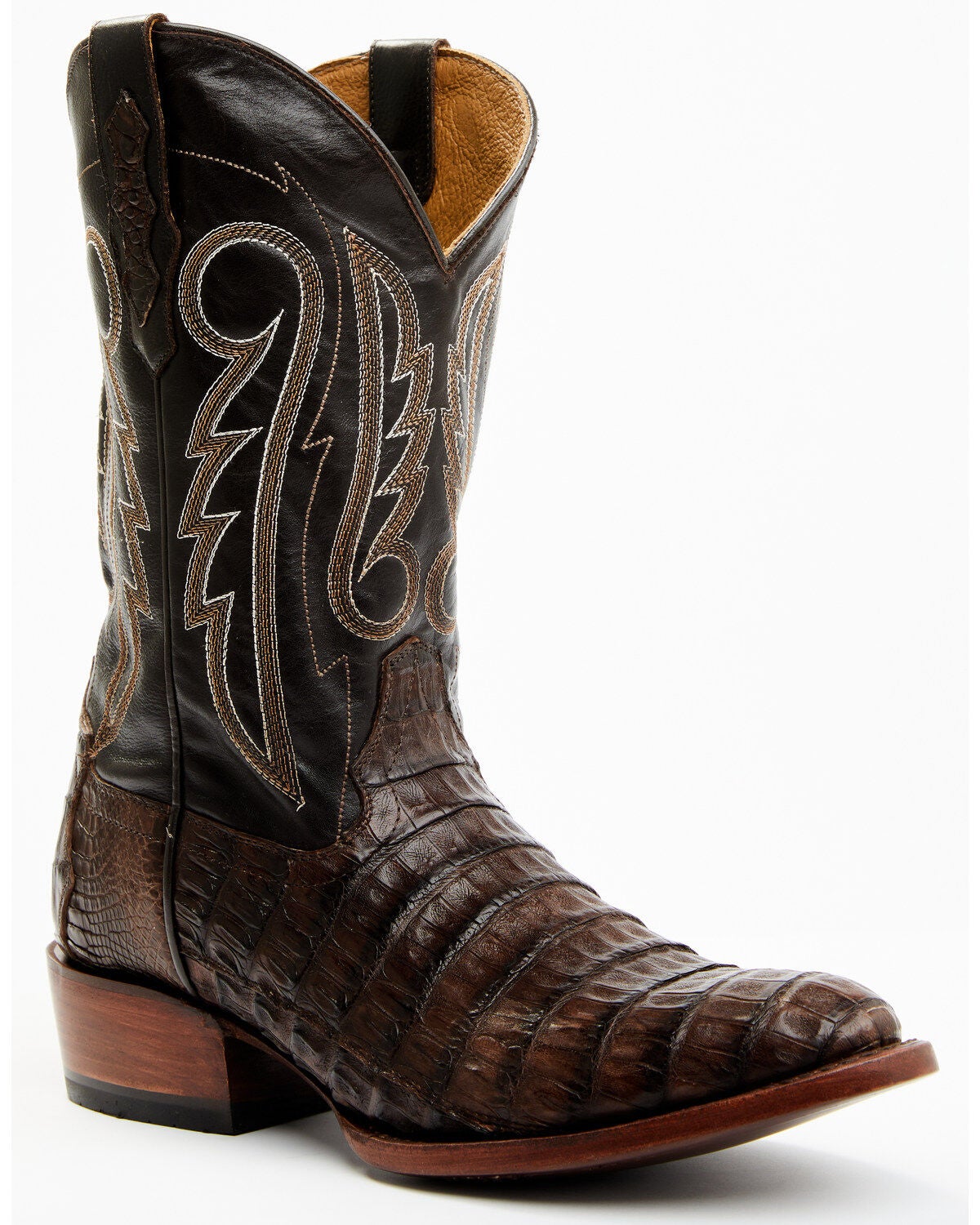 Cody James Men's Exotic Caiman Western Boots - Round Toe, Brown, hi-res