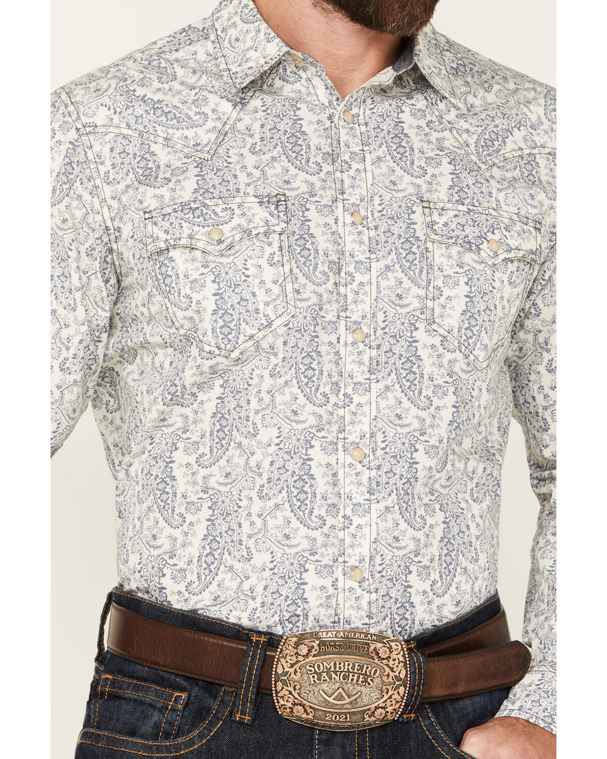 Product Name:  Cody James Men's Dagget Paisley Print Long Sleeve Snap Western Shirt - Big