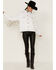 The Billy Jacket by DanielXDiamond: Women's White Denim Jacket With Silver Fringe , White, hi-res