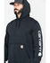 Image #1 - Carhartt Men's Hooded Logo-Sleeve Sweatshirt, Black, hi-res