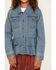 Urban Republic Girls' Light Wash Denim Ruffle Jacket, Light Wash, hi-res