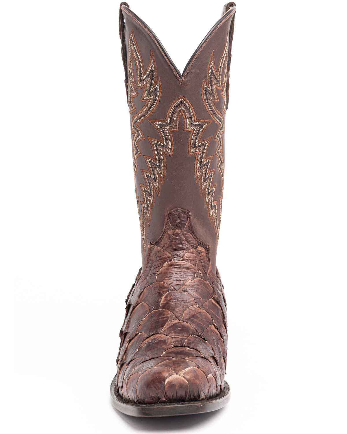 Image #4 - Cody James Men's Coffee Shiny Exotic Pirarucu Western Boots - Square Toe, , hi-res