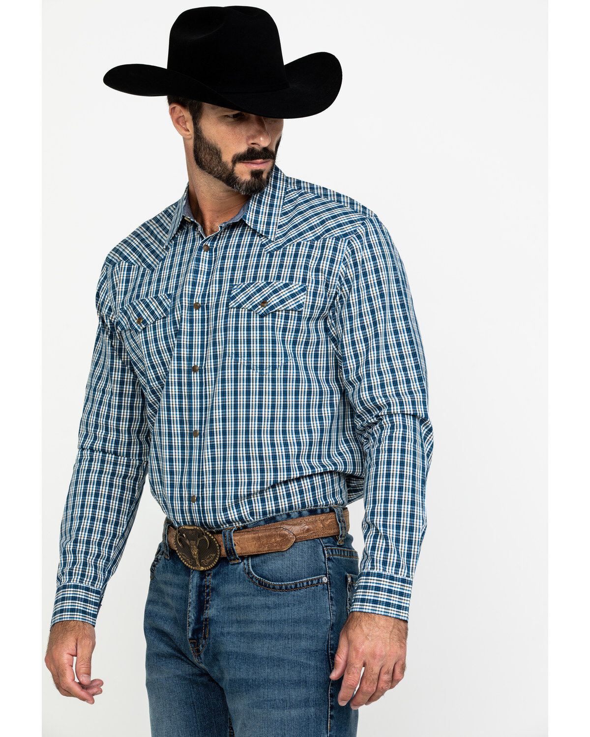 Image #3 - Cody James Men's Harvest Check Plaid Long Sleeve Western Shirt , , hi-res