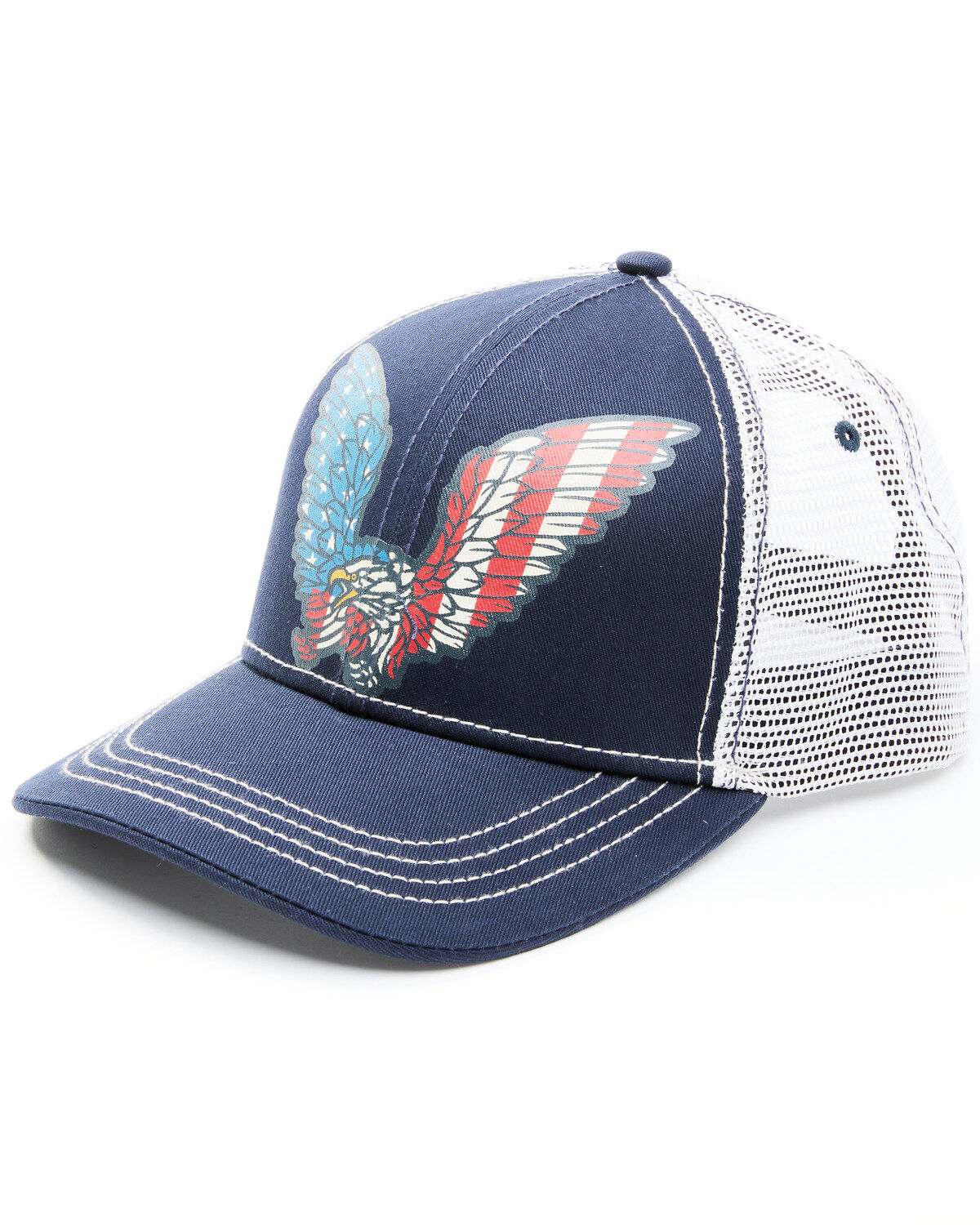 Image #1 - Moonshine Spirit Men's American Eagle Mesh-Back Ball Cap, Navy, hi-res