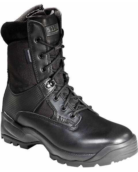 5.11 Tactical Men's A.T.A.C. 8" Storm Boots - Round Toe, Black, hi-res