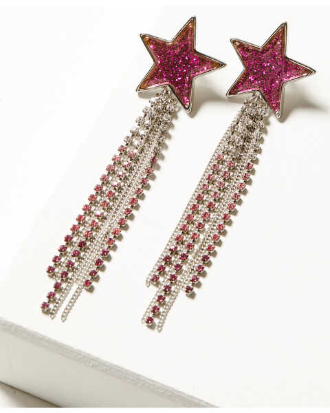 Idyllwind Women's Dangle Star Piedmont Earrings , Fuchsia, hi-res