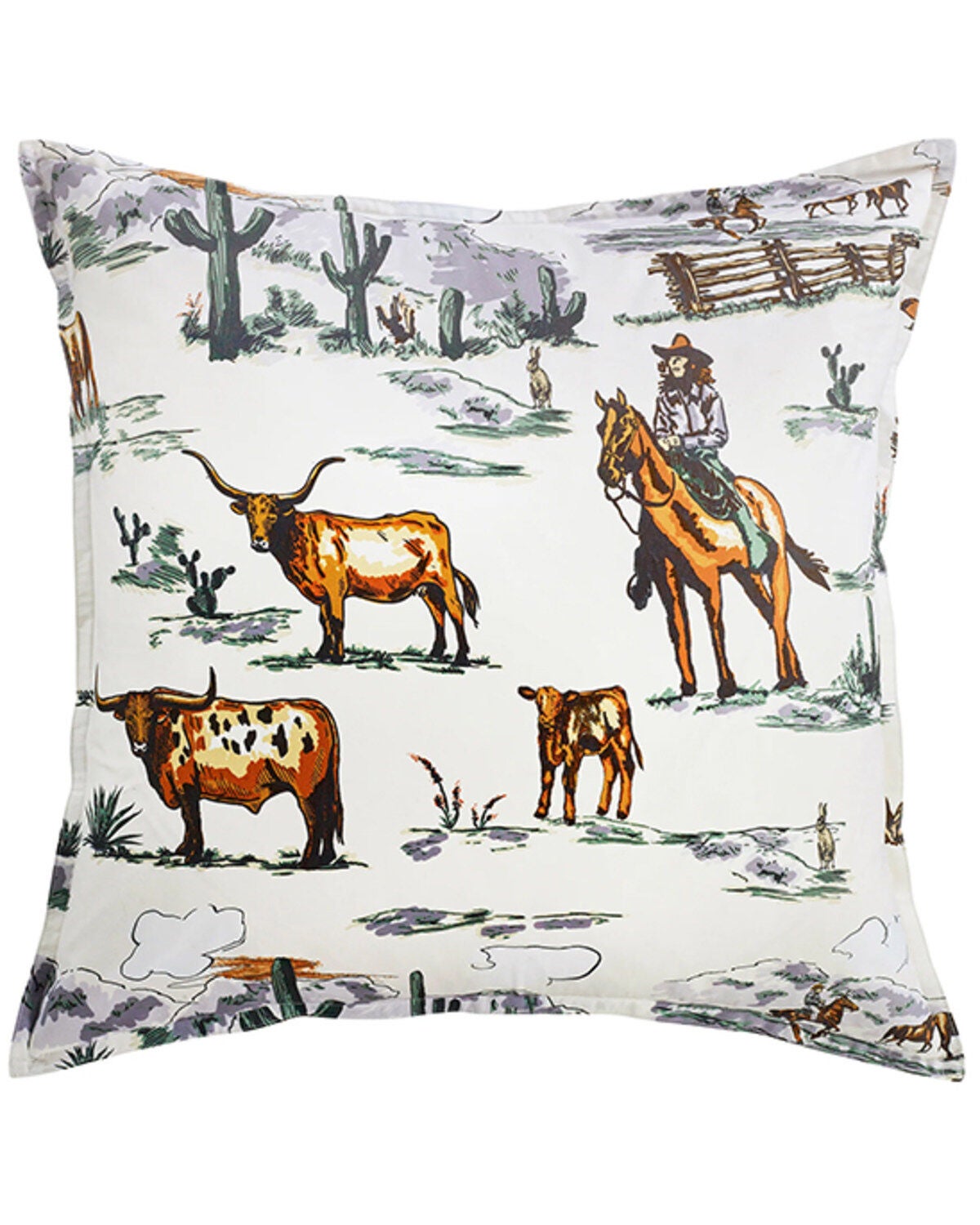 HiEnd Accents Ranch Life Euro Pillow Sham, Multi, hi-res