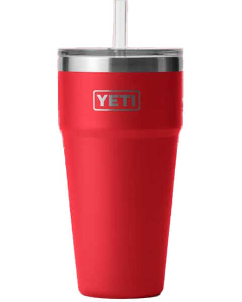 Image #1 - Yeti Rambler® 26oz Cup with Straw Lid , Red, hi-res