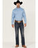 Image #2 - RANK 45® Men's Floater Paisley Print Long Sleeve Button-Down Western Shirt, Blue, hi-res