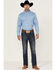 Image #2 - RANK 45® Men's Floater Paisley Print Long Sleeve Button-Down Western Shirt , Blue, hi-res