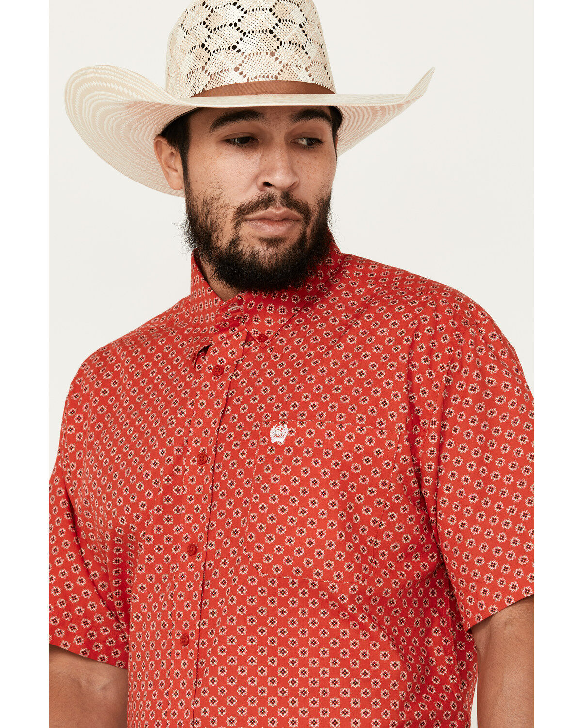 Cinch Men's Geo Print Short Sleeve Button-Down Western Shirt