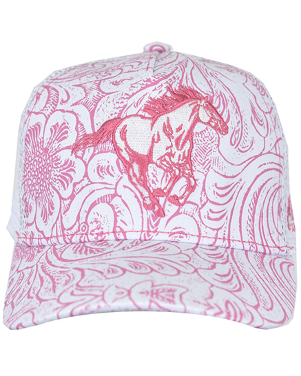 Cowgirl Hardware Girls' Wild Horse Ball Cap, White, hi-res