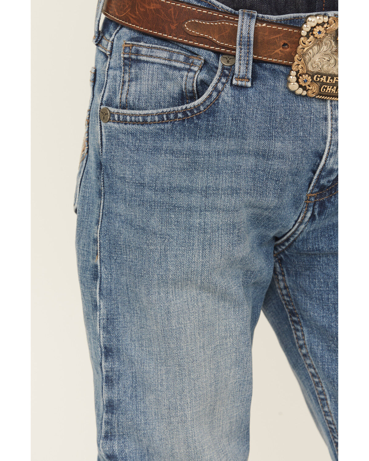 Image #2 - Wrangler Boys' Medium Wash Bootcut Denim Jeans, Medium Wash, hi-res