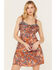Image #1 - Angie Women's Ruffle Sleeve Tank Mini Dress, Rust Copper, hi-res
