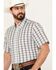Image #2 - Cody James Men's Bryce Plaid Print Short Sleeve Button-Down Stretch Western Shirt - Tall, , hi-res