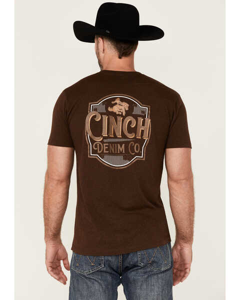 Cinch Men's Brown Logo Graphic Short Sleeve T-Shirt , Brown, hi-res
