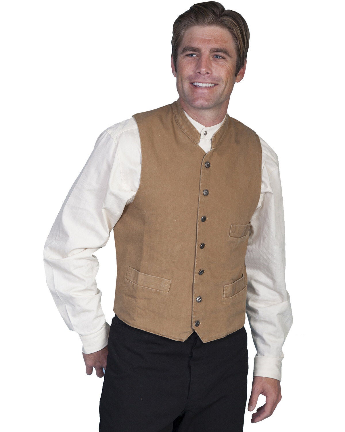 Rangewear by Scully Standup Round Collar Vest - Big & Tall, Brown, hi-res