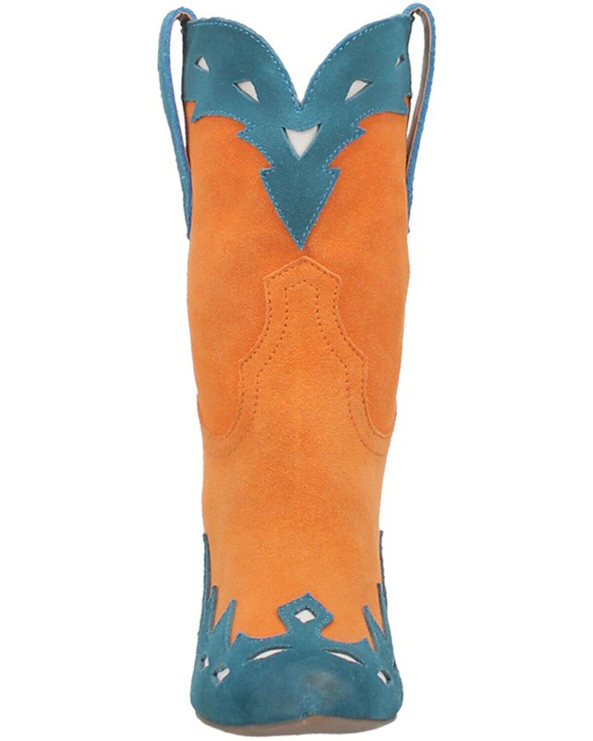 Image #4 - Dingo Women's Spicy Underlay Suede Leather Western Booties - Snip Toe, Orange, hi-res