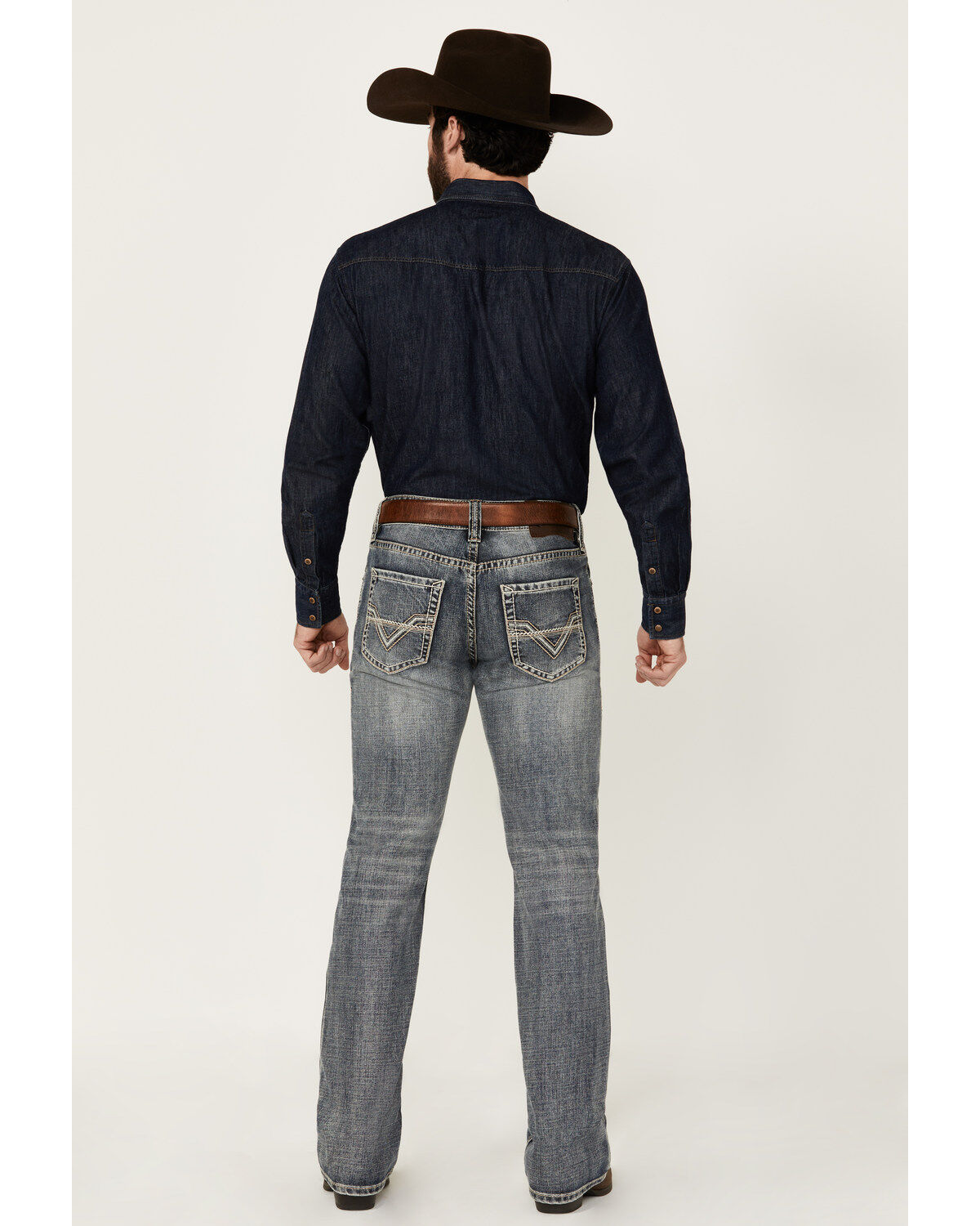 Image #3 - Rock & Roll Denim Men's Double Barrel Medium Wash Relaxed Bootcut Denim Jeans, Medium Wash, hi-res