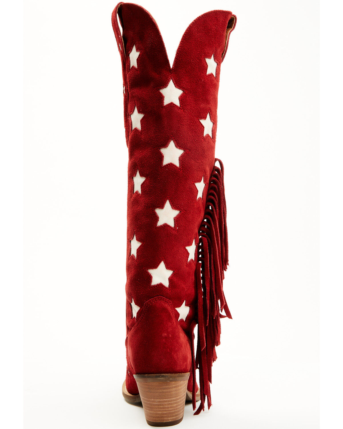 Image #5 - Dingo Women's Super Star Tall Suede Western Boots - Snip Toe, Red, hi-res