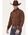 Panhandle Men's Select Serape Stripe Long Sleeve Snap Western Shirt, Rust Copper, hi-res