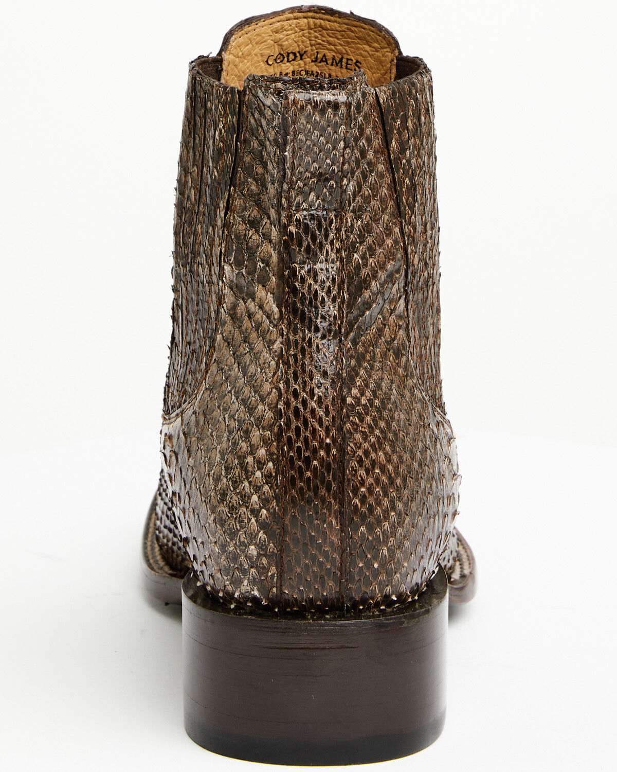Image #5 - Cody James Men's Hash Exotic Python Western Ankle Boots - Broad Square Toe, Brown, hi-res