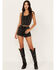 Idyllwind Women's Delrose Drive High Rise Studded Stretch Denim Shorts, Black, hi-res