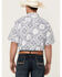 Image #4 - Cowboy Hardware Men's Boot Barn Exclusive Bandana Print Short Sleeve Snap Western Shirt, Navy, hi-res
