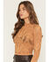 Image #2 - By Together Women's Floral Mesh Long Sleeve Top, Gold, hi-res