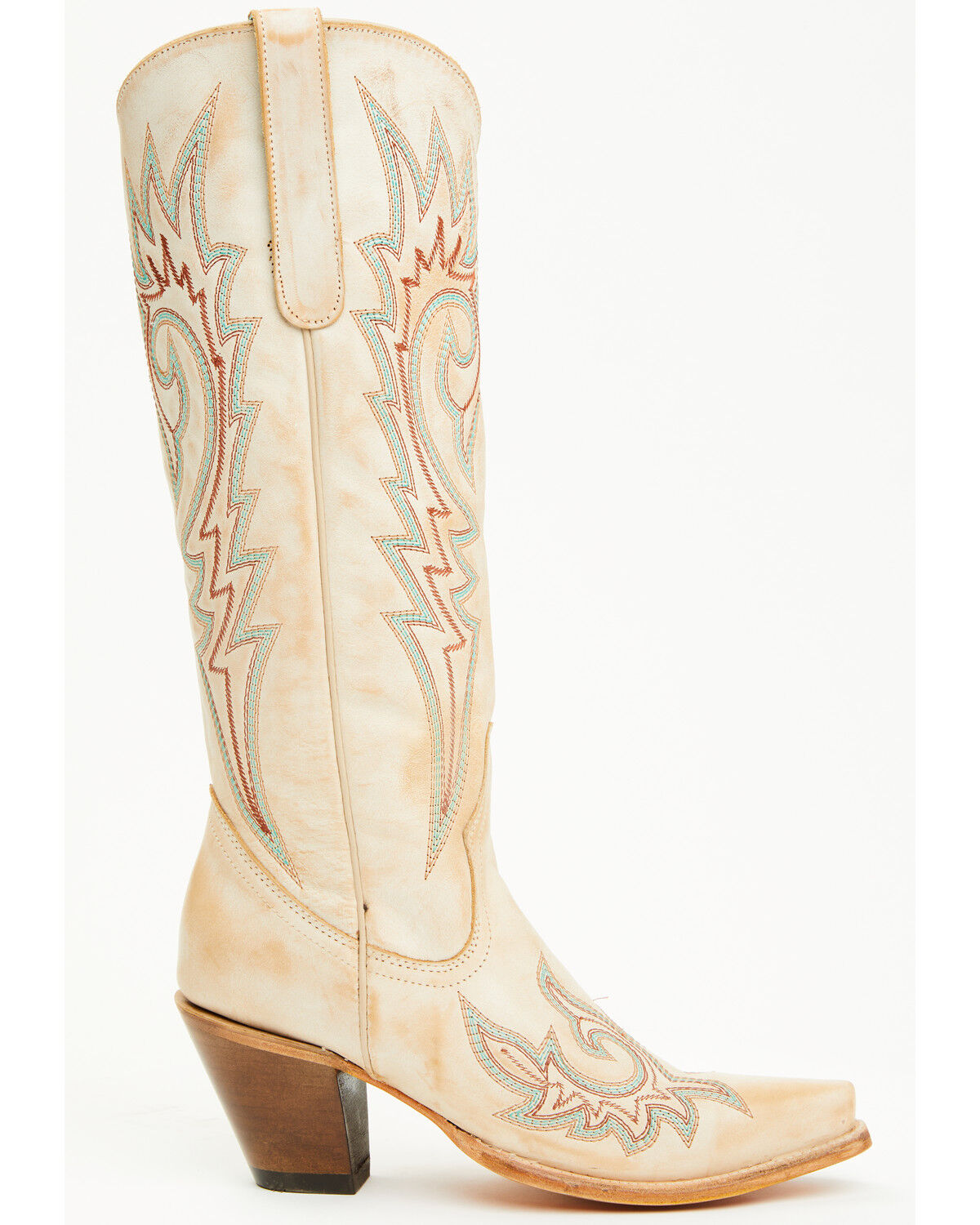 Image #2 - Corral Women's Embroidered Tall Western Boots - Snip Toe, Ivory, hi-res