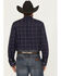 Image #4 - Wrangler X Cody Johnson Men's Plaid Print Long Sleeve Button-Down Western Shirt - Tall, Navy, hi-res