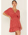 Lush Women's Ditsy Floral Print Dolman Dress, Red, hi-res