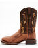 Dan Post Men's Shark Suede Coganc Exotic Western Boots - Broad Square Toe , Cognac, hi-res