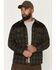 Image #1 - Lucky Brand Workwear Men's Plaid Print Flannel Corduroy Yoke Work Shirt, Olive, hi-res